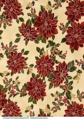 Poinsettia and Holly Paper