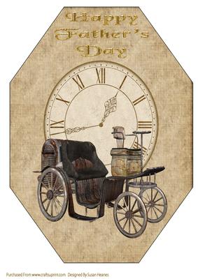 A4 Steam Punk Travel Octagon Card Front 5