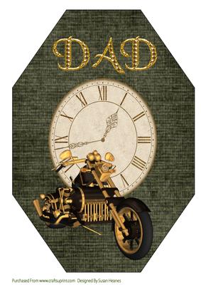 A4 Steam Punk Vehicle Octagon Card Front 4