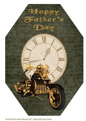 A4 Steam Punk Vehicle Octagon Card Front 5