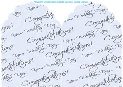 Ice Blue with Silver Text Wedding Elegant Top Card Base