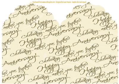 Cream with Gold Text Anniversary Elegant Top Card Base
