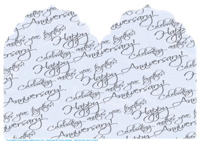 Ice Blue with Silver Text Anniversary Elegant Top Card Base