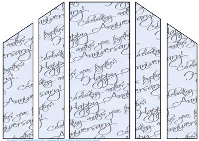 Ice Blue with Silver Text Anniversary Theatre Card Base