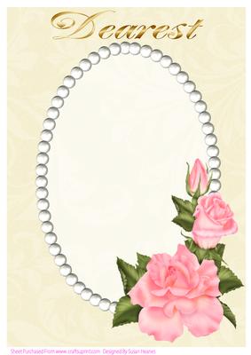 Pearls and Roses for My Wife Card Front