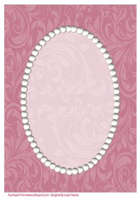 Dusky Pink Swirls and Pearls Card Front