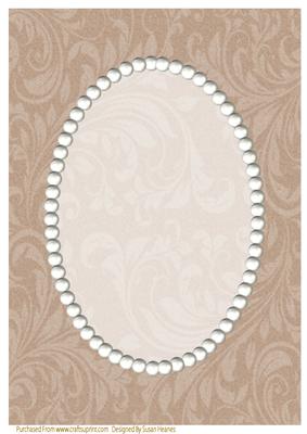 Coffee Swirls and Pearls Card Front