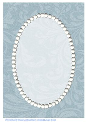 Blue Swirls and Pearls Card Front