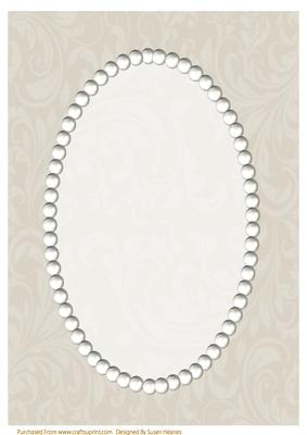 Beige Swirls and Pearls Card Front
