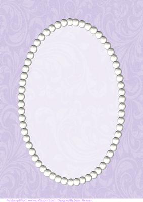Lilac Swirls and Pearls Card Front