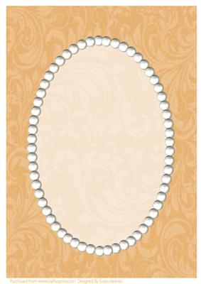 Orange Swirls and Pearls Card Front