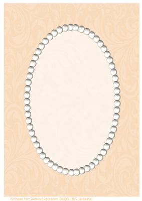 Peach Swirls and Pearls Card Front