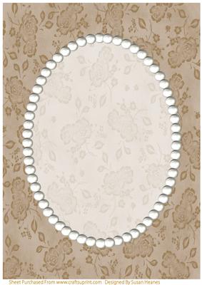 Coffee Rose and Pearls Card Front