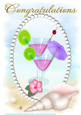 A4 Tropical Beach Cocktails
