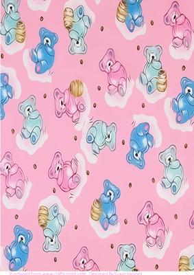 Pink Honeypot Bears Paper