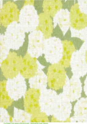 Green and White Floral Paper