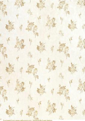 Cream and Ivory Roses Paper
