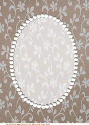 Chocolate and Cream Floral and Pearls Card Front
