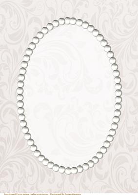 Dark Cream Swirls and Pearls Card Front