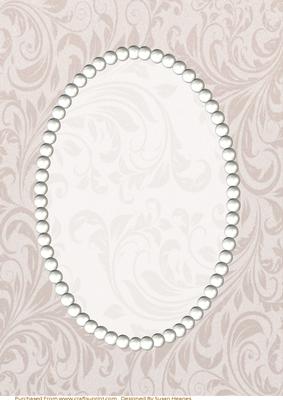 Chocolate and Cream Swirls and Pearls Card Front