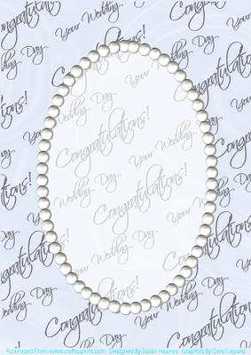 Wedding Text and Pearls Card Front 2