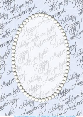Anniversary Text and Pearls Card Front
