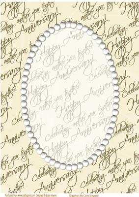 Anniversary Text and Pearls Card Front 2