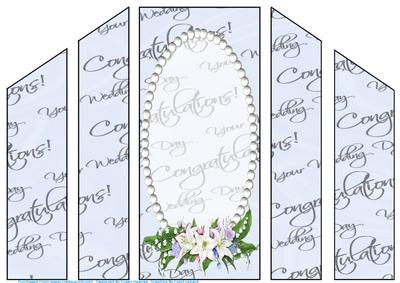 Wedding Text, Pearls and Lilly Spray Theatre Card Base