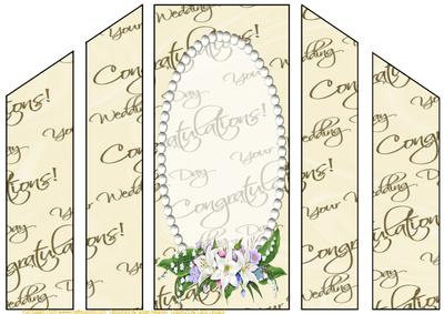 Wedding Text, Pearls and Lilly Spray Theatre Card Base 2