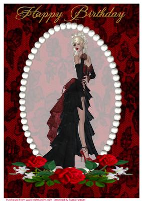 A4 Elegant Beauty in Red