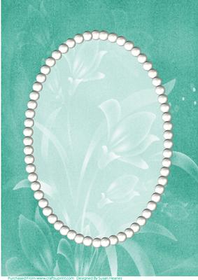 Easter Green Floral and Pearls Card Front