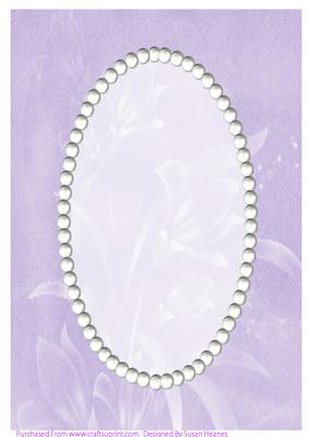 Purple Floral and Pearls Card Front