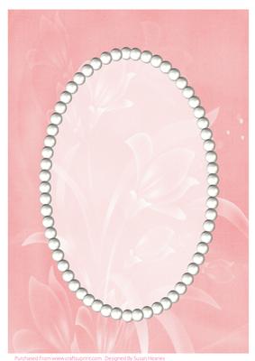 Pink Floral and Pearls Card Front