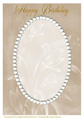 Coffee Floral and Pearls Card Front 2