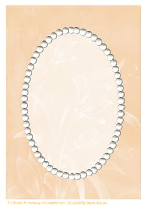 Peach Floral and Pearls Card Front