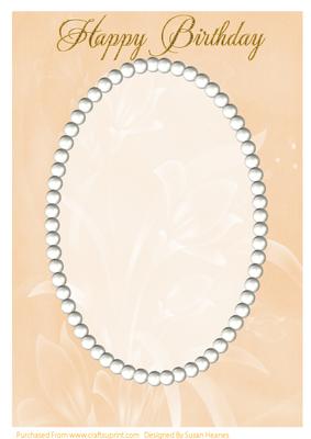 Peach Floral and Pearls Card Front 2
