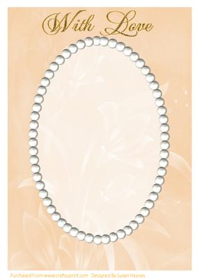 Peach Floral and Pearls Card Front 3