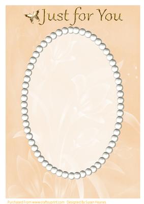Peach Floral and Pearls Card Front 4