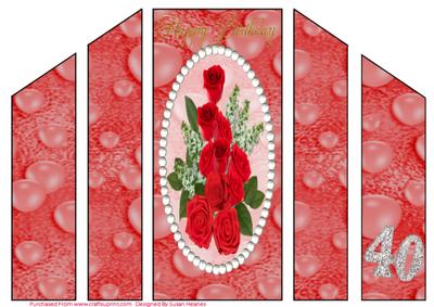 Red Roses for Your 40th Birthday Theatre Card