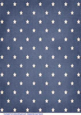 Navy -cream Spots and Stars Paper