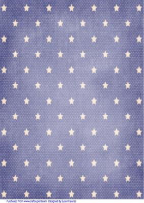 Blue-cream Spots and Stars Paper