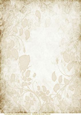 Cream- Sepia Embossed Roses Paper