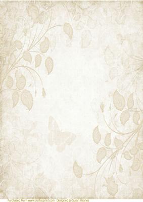 Cream Floral, Butterfly Paper 2