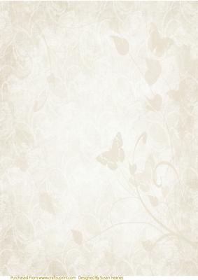 Cream Floral, Butterfly Paper 3