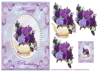 A Teapot of Beautiful Roses for You
