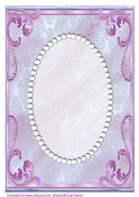 Mauve Ornate and Pearls Card Front