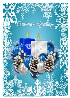 A4 Blue and Silver Candle Arrangement