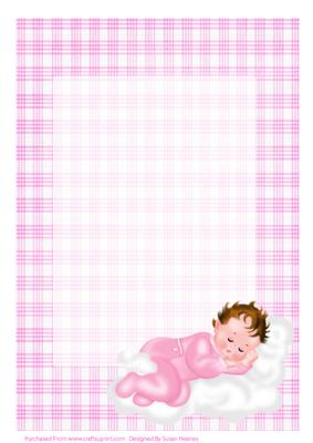 A4 Congratulations on the Birth of Your Baby Girl Insert