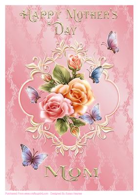 A4 Roses and Butterflies 3