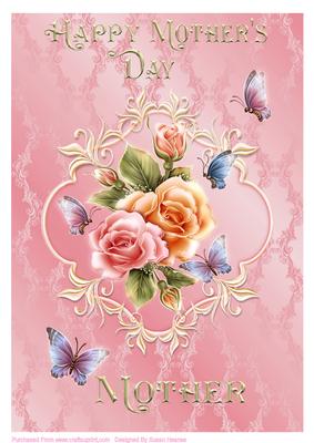 A4 Roses and Butterflies 4